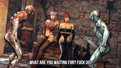 Kasumi and Ayane Enjoying Monster Gangbang [26RegionSFM]