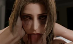 Aerith Ruined Mascara Blowjob POV – 3D Hentai Short