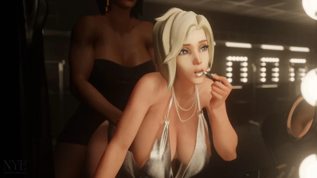 Ana Amari & Brigitte Fucking While Doing Make Up – 3D Hentai Short