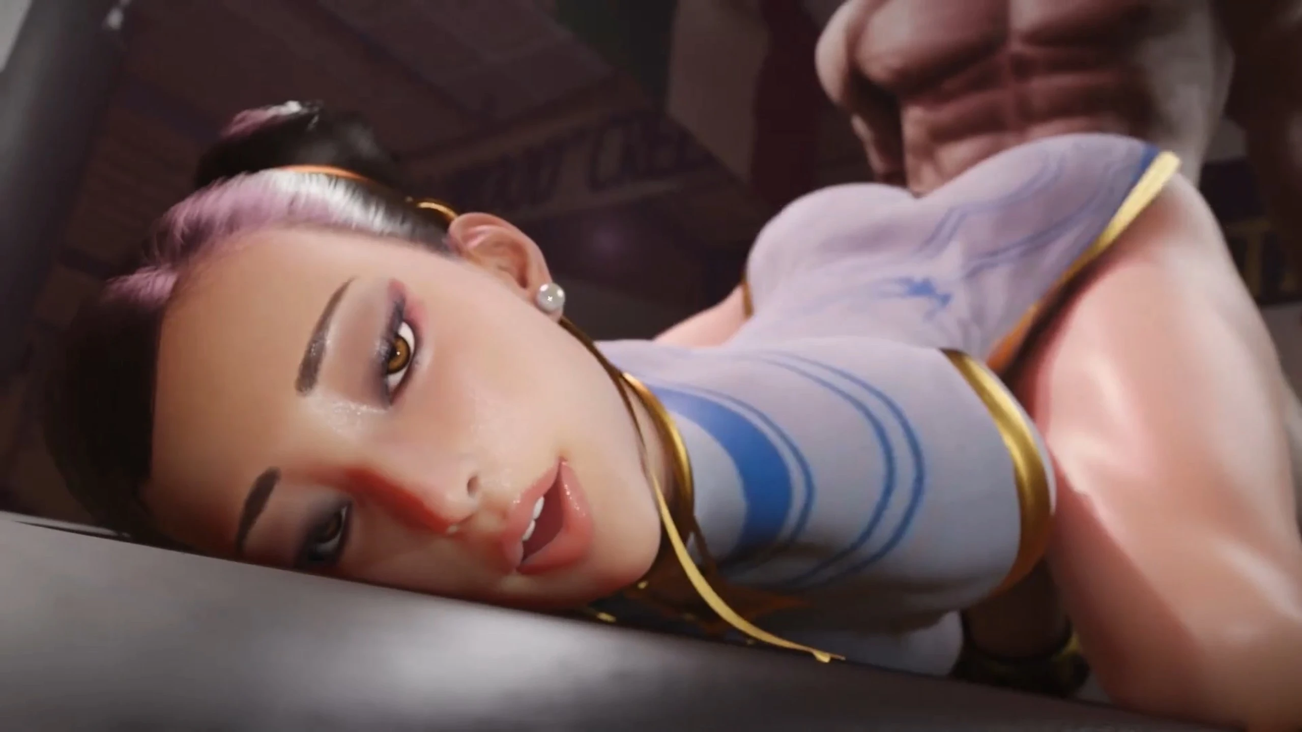 Chun li Taking Huge White Cock From Behind – 3D Hentai Short