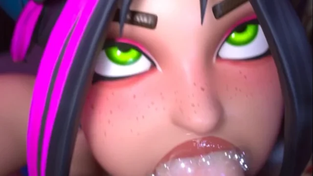 Helsie Fortnite and Joni Double Blowjob POV – 3D Hentai Short
