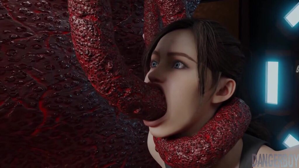 Into Space 1 - Resident Evil Claire double penetrated by tentacles cover