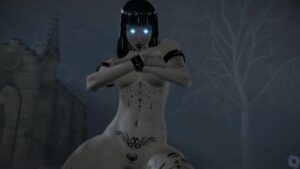 Living Dead Goth – Freaky 3D goth girl rides your cock in the graveyard