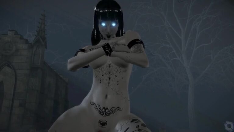 Living Dead Goth – Freaky 3D goth girl rides your cock in the graveyard