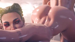 Loba Oily Fucking on the Beach – 3D Hentai Short