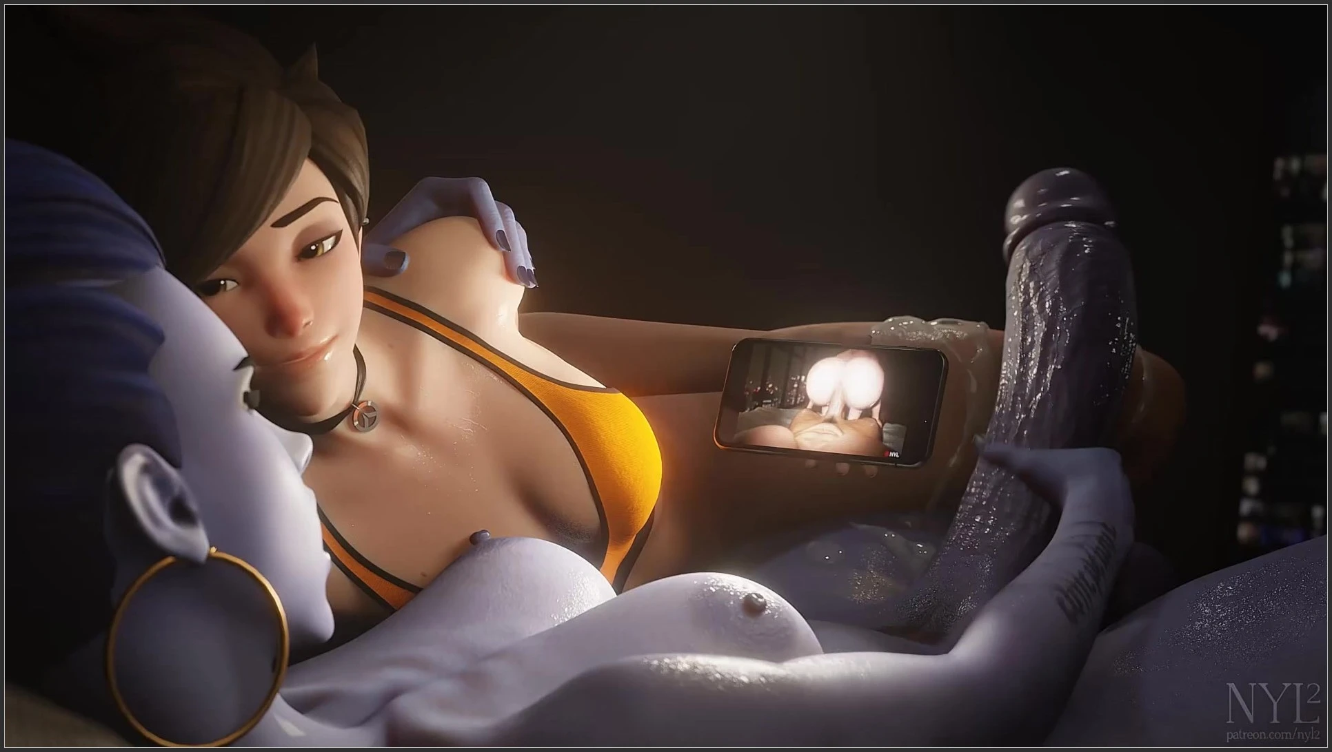 Mercy & Pharah Futa and Watching Togethe Cumsho – 3D Hentai Short
