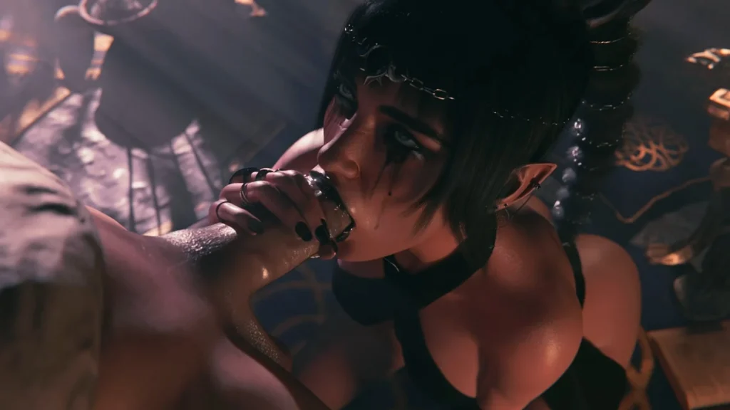 Shadowheart Goth Perfect Blowjob – 3D Hentai Short