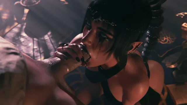 Shadowheart Goth Perfect Blowjob – 3D Hentai Short
