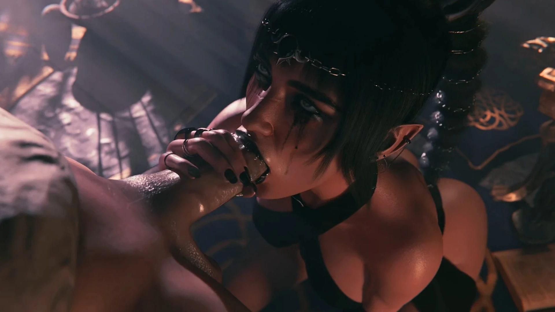 Shadowheart Goth Perfect Blowjob – 3D Hentai Short
