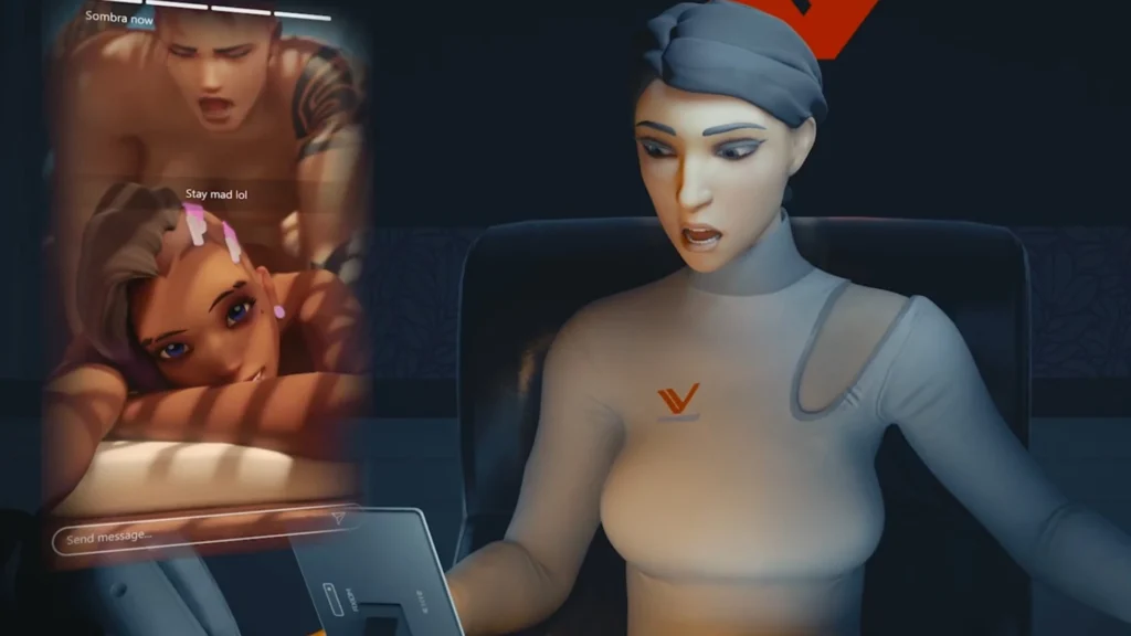 Sombra & Zarya Facetiming CEO While Drilled – 3D Hentai Short