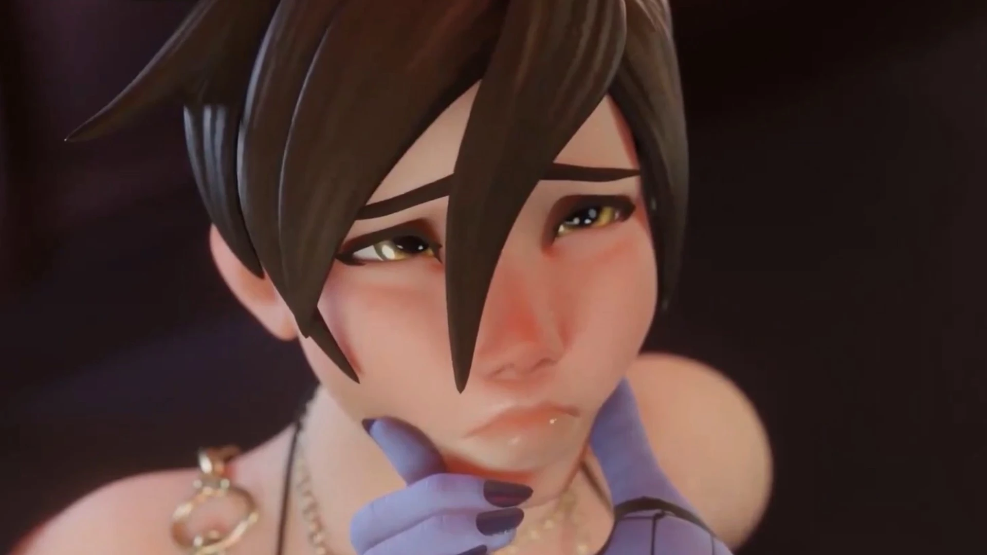 Tracer Enjoying Her Pussy Drilled Lesbia – 3D Hentai Short