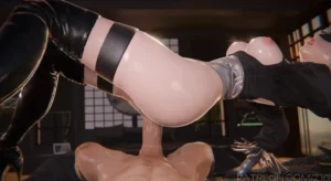 Yorha 2b 2B Bouncing on Big White Cock – 3D Hentai Short