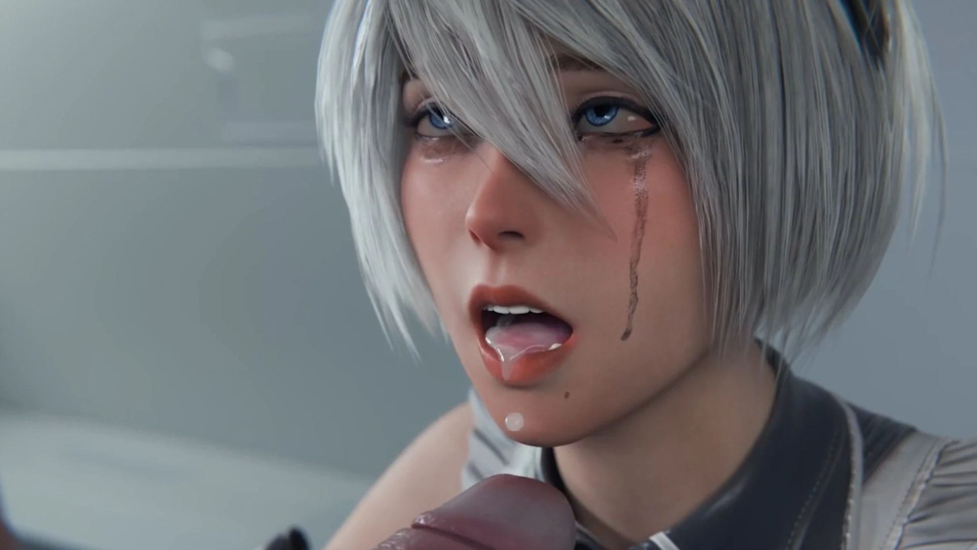 Yorha 2b 2B Loving Rough Face Fuck blowjob – 3D Hentai Short