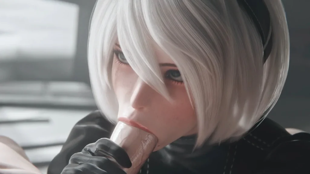 Yorha 2b 2B Vaccum Blowjob deepthroa – 3D Hentai Short