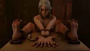 Ciri & Yennefer Refuses To Say Safe Word in Tickle – 3D Hentai Short