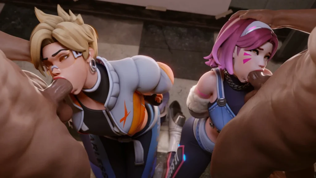 D.va & Tracer And Face Fucking POV Deepthroa – 3D Hentai Short