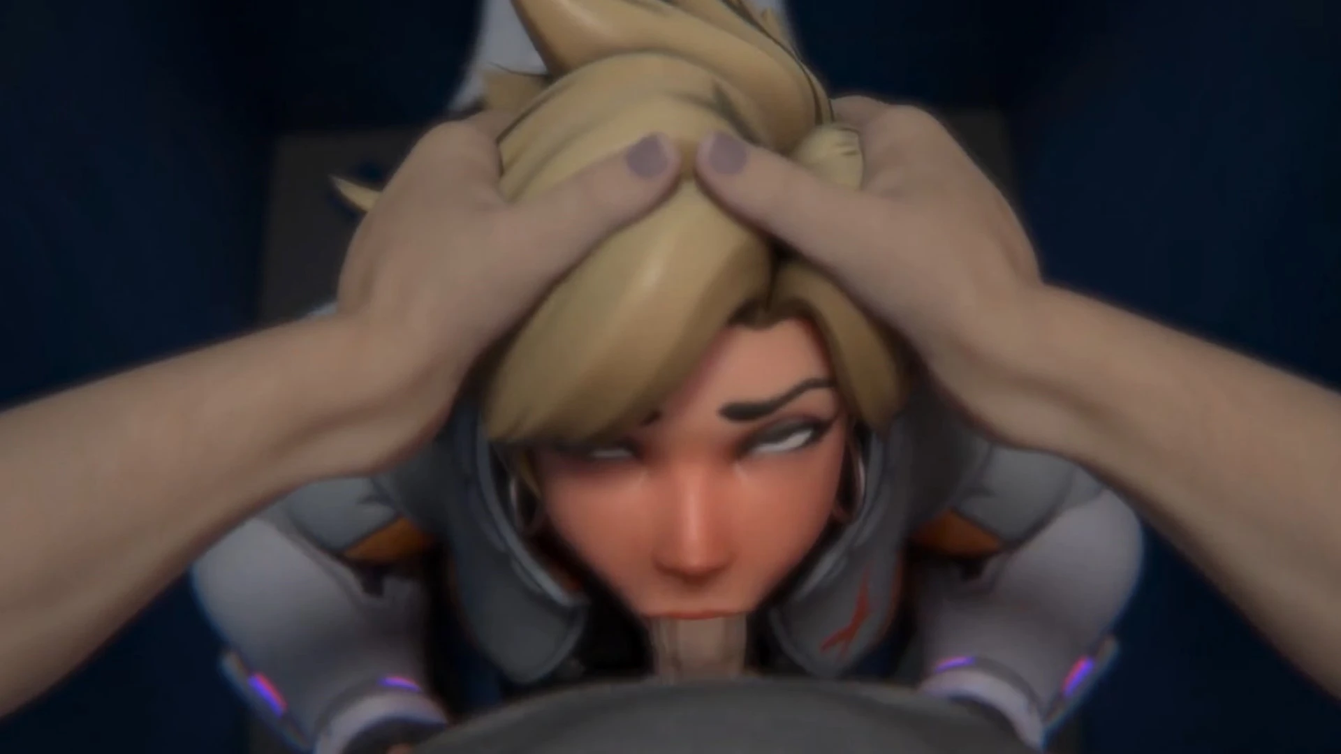 Tracer Head Grab Face Fuck in Public Toilet POV – 3D Hentai Short