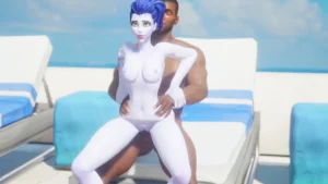 Widowmaker Accidental Anal Reverse Cowgirl Positio – 3D Hentai Short