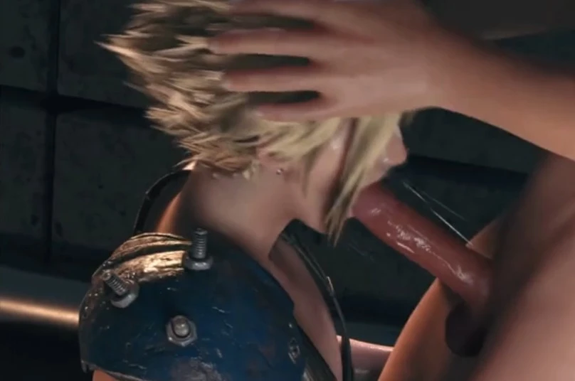 Cloud Strife Cloud Head Grab Blowjob – 3D Hentai Short